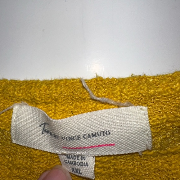 Two by Vince Camuto Mustard Yellow Textured Button Up Cardigan Women’s XXL - Picture 2 of 7